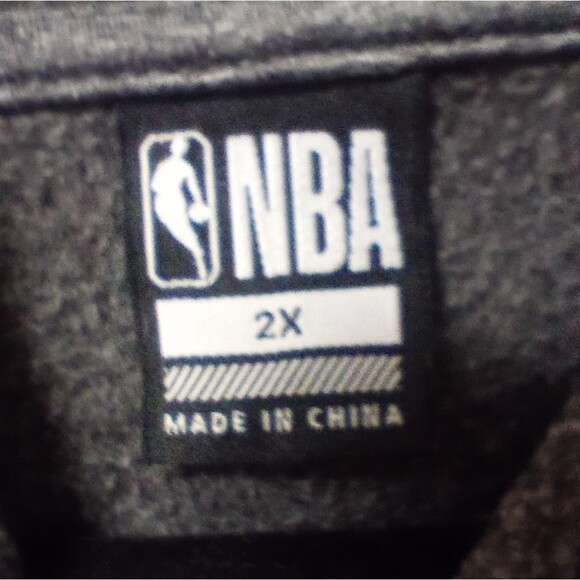 NBA Gray Hoodie With Gold Lettering Size 2X EUC P2P 28 In Length 32 In - Picture 5 of 8